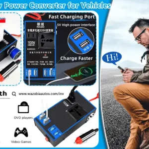 12V Car Inverter – DC to AC Power Converter for Cars & SUVs
