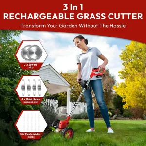 48V Rechargeable Cordless Grass Cutter – Powerful Lawn & Garden Trimmer